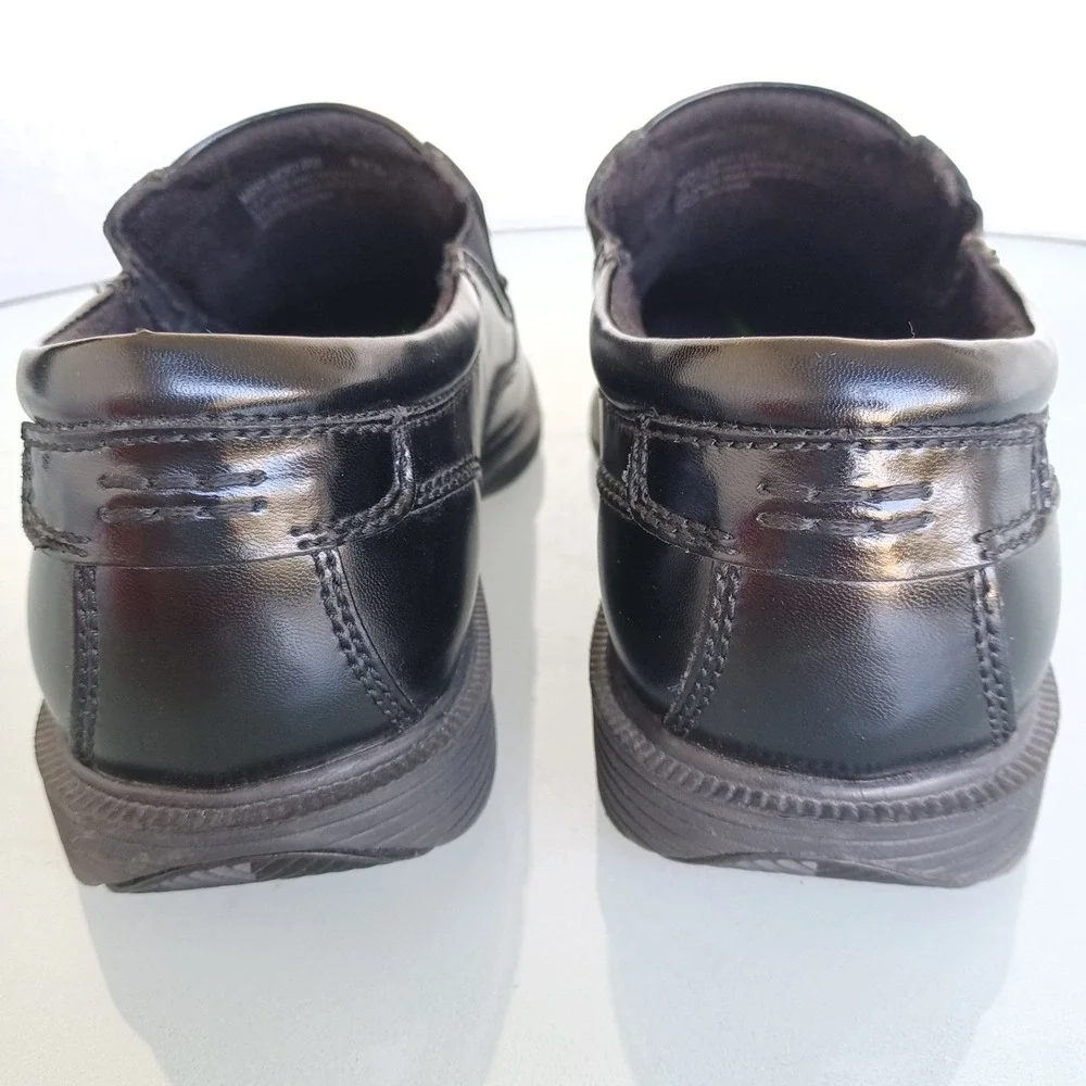 Nunn Bush Kore Mens Black Leather Slip On Dress‎ Shoes Loafers 84357-001 8XW